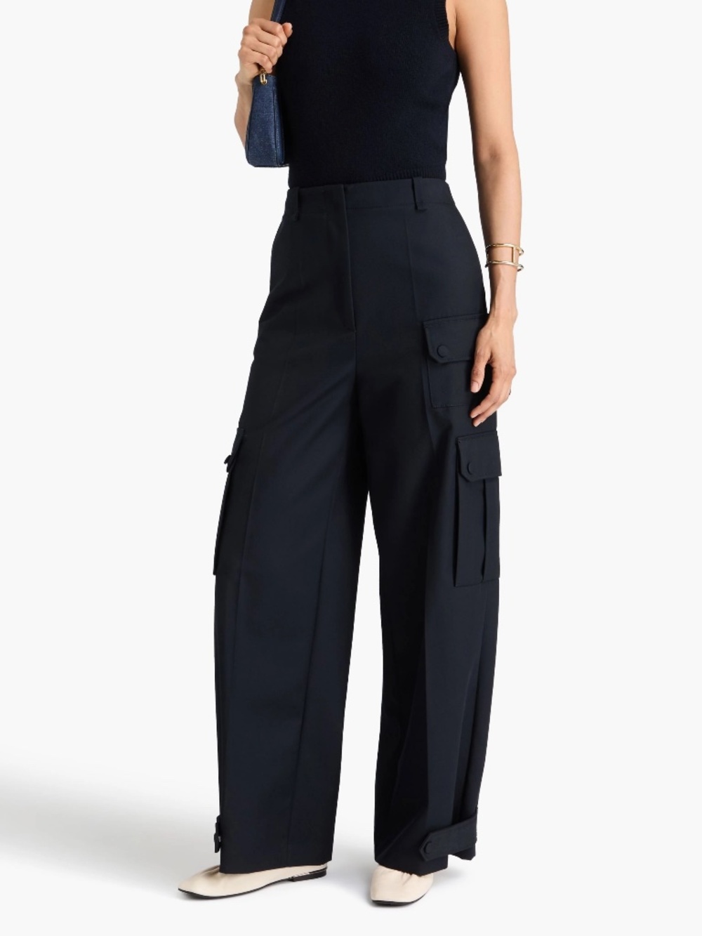 BNWT Sandro Navy Cargo Pants - Picture 3 of 5